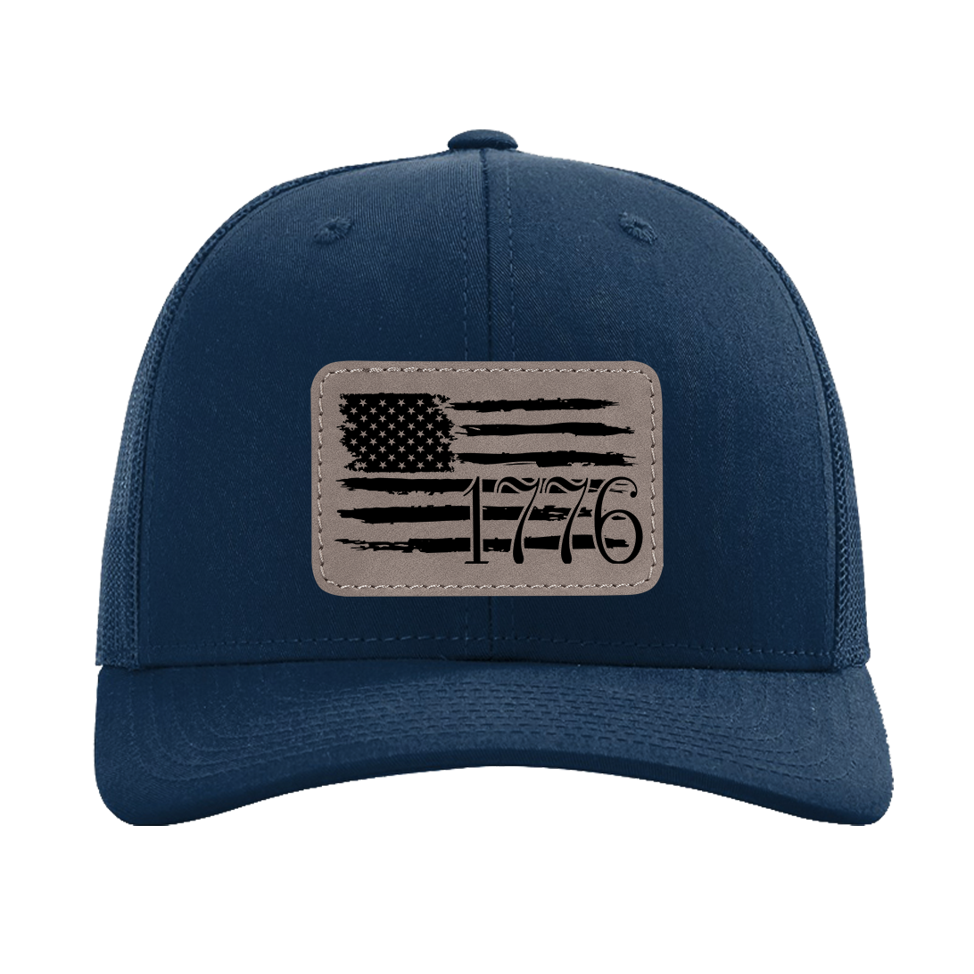 1776 Navy Richardson Baseball Trucker Cap With Choice Of Patch Color
