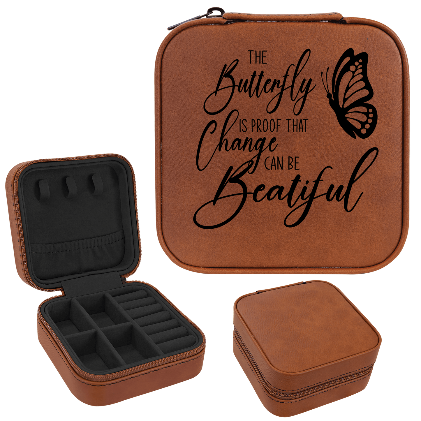 Change Can Be Beautiful Faux Leatherette Jewelry Box