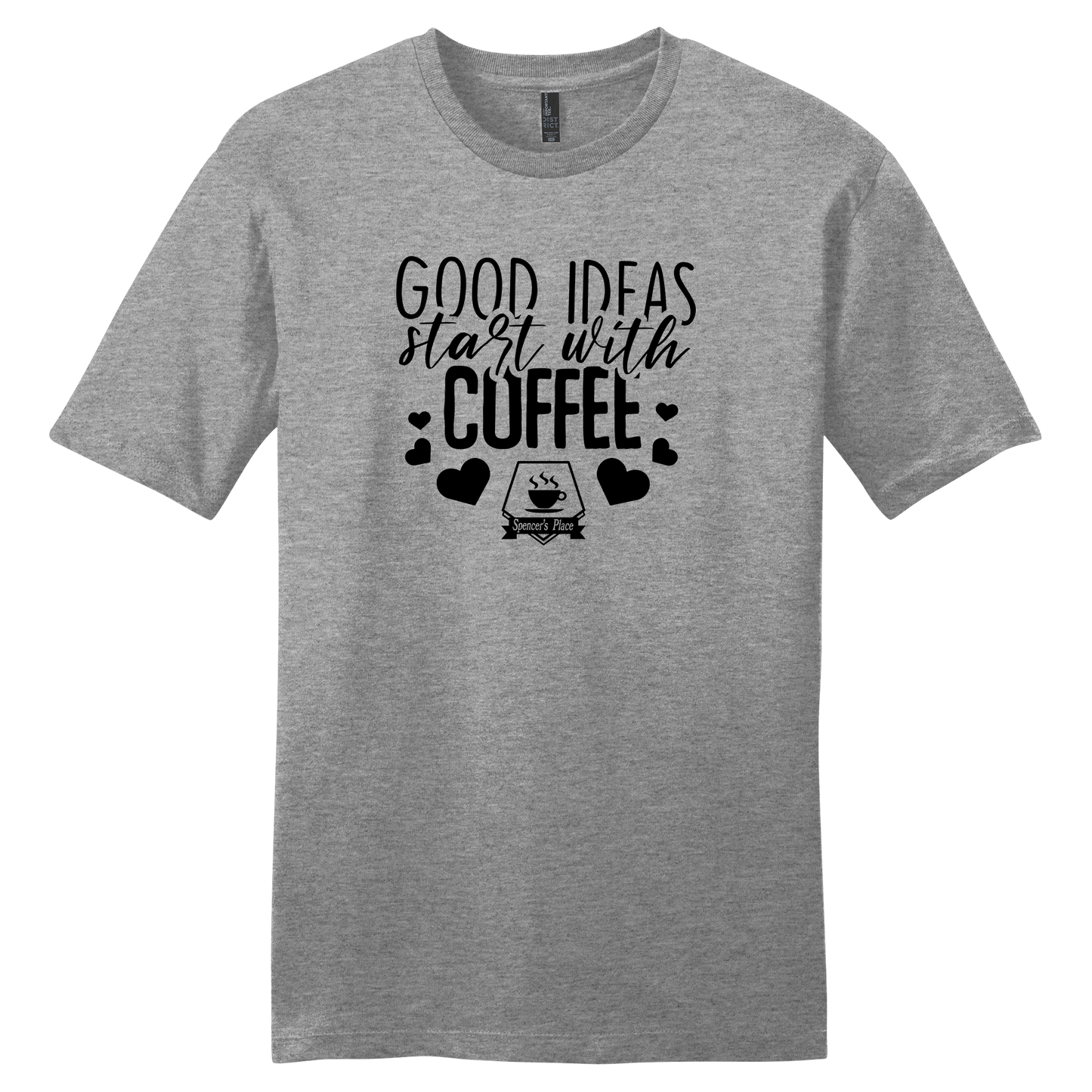 Spencer's Place - Good Ideas Start With Coffee Short Sleeve T-Shirt
