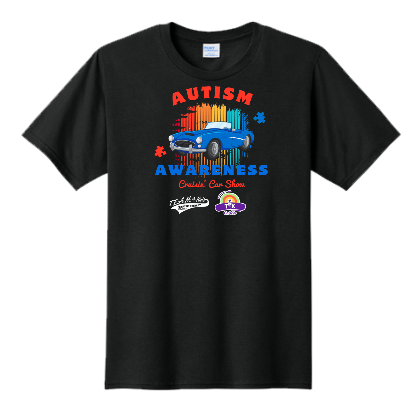 TEAM 4 Kids Official Autism Awareness Car Show Short Sleeve Unisex T-Shirt