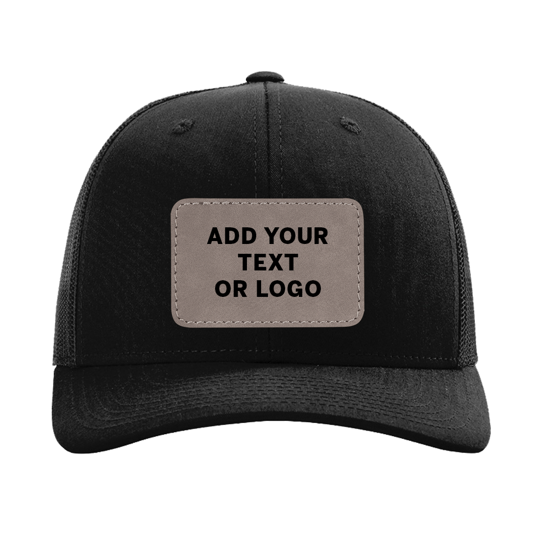 Fully Customizable Black Richardson Baseball Trucker Cap
