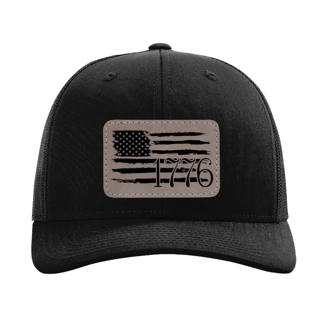 1776 Black Richardson Baseball Trucker Cap With Choice Of Patch Color