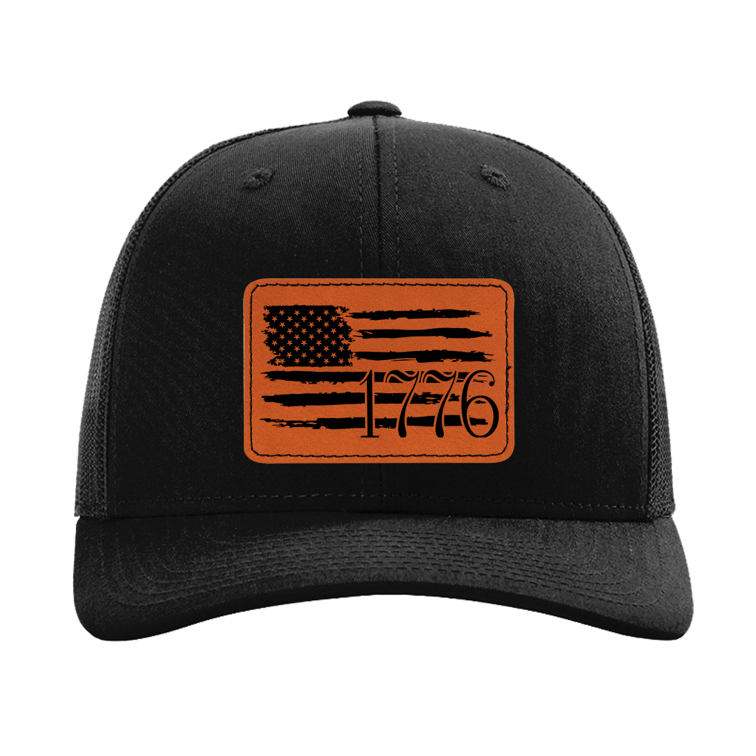 1776 Black Richardson Baseball Trucker Cap With Choice Of Patch Color