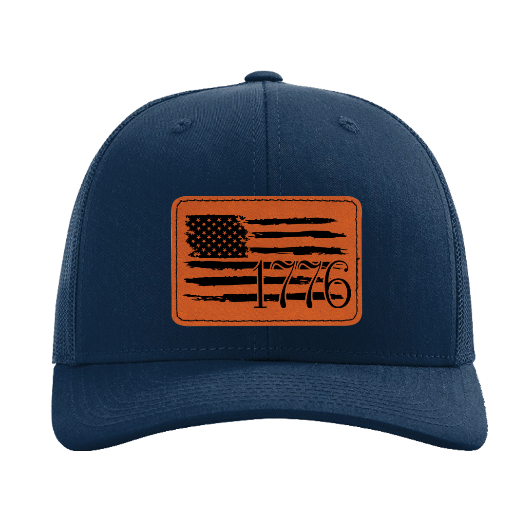 1776 Navy Richardson Baseball Trucker Cap With Choice Of Patch Color