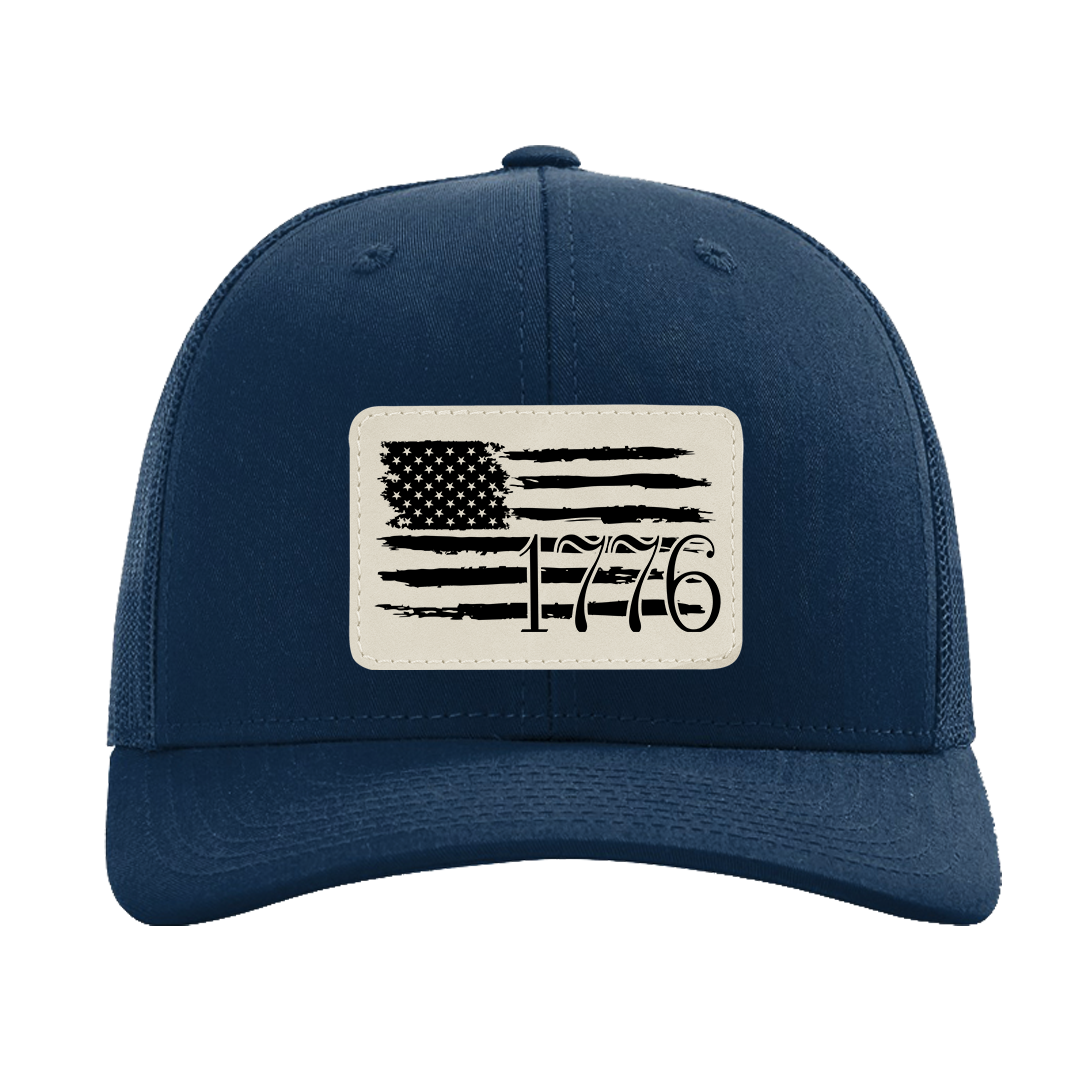 1776 Navy Richardson Baseball Trucker Cap With Choice Of Patch Color