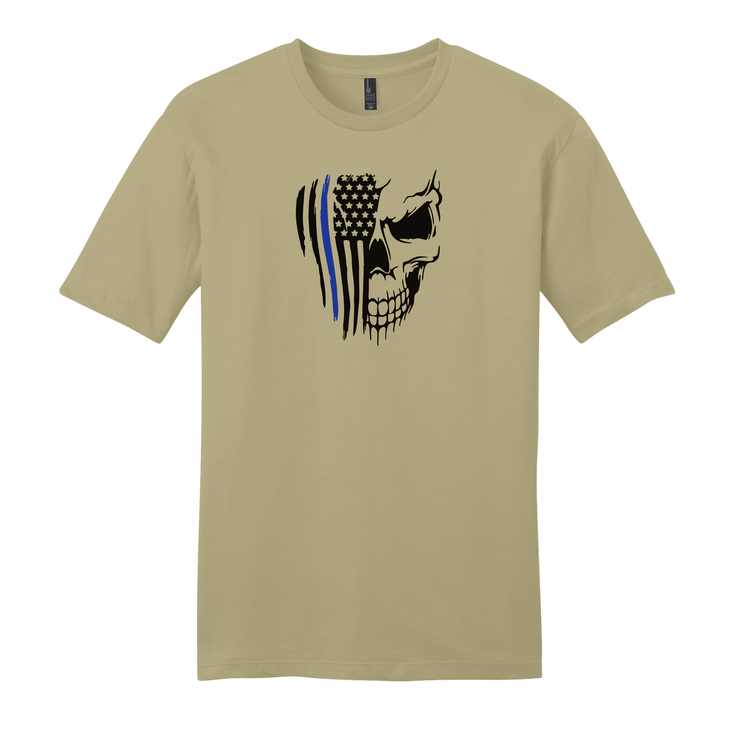 Skull Flag Blue Stripe Short Sleeve T-Shirt