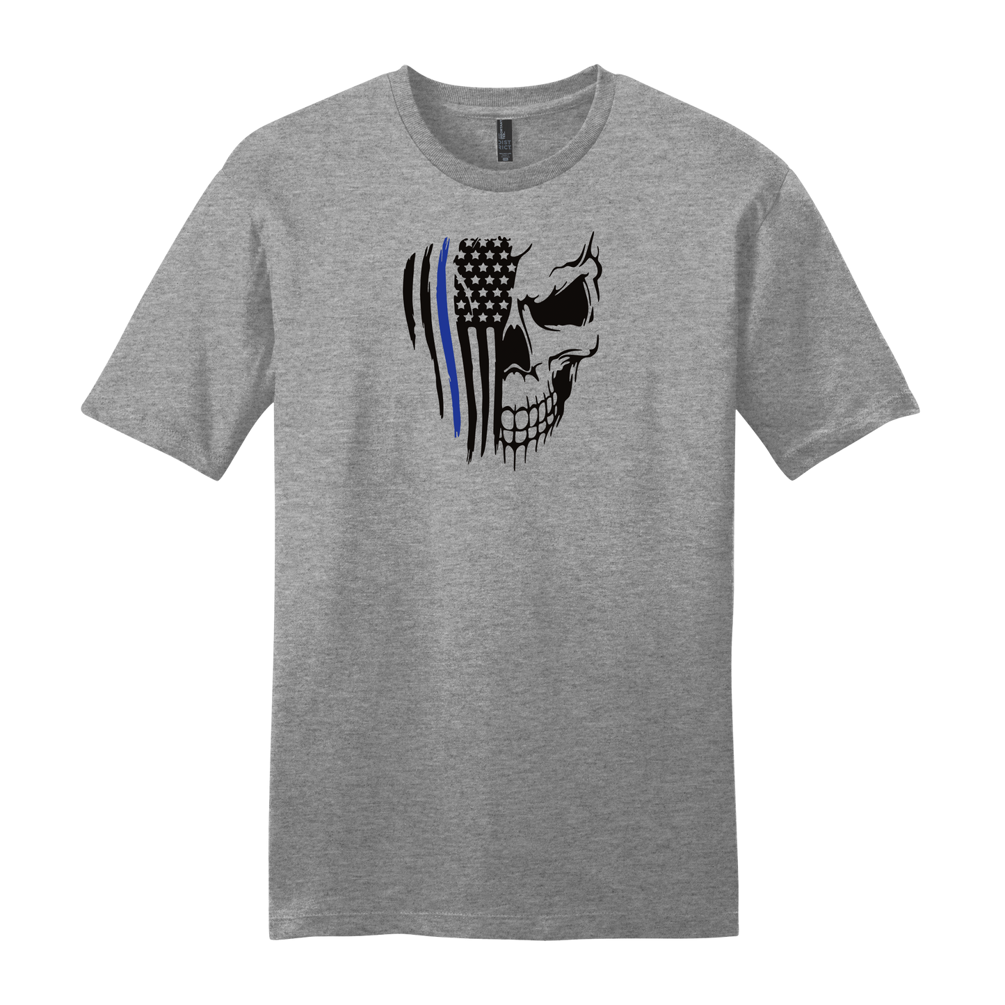 Skull Flag Blue Stripe Short Sleeve T-Shirt
