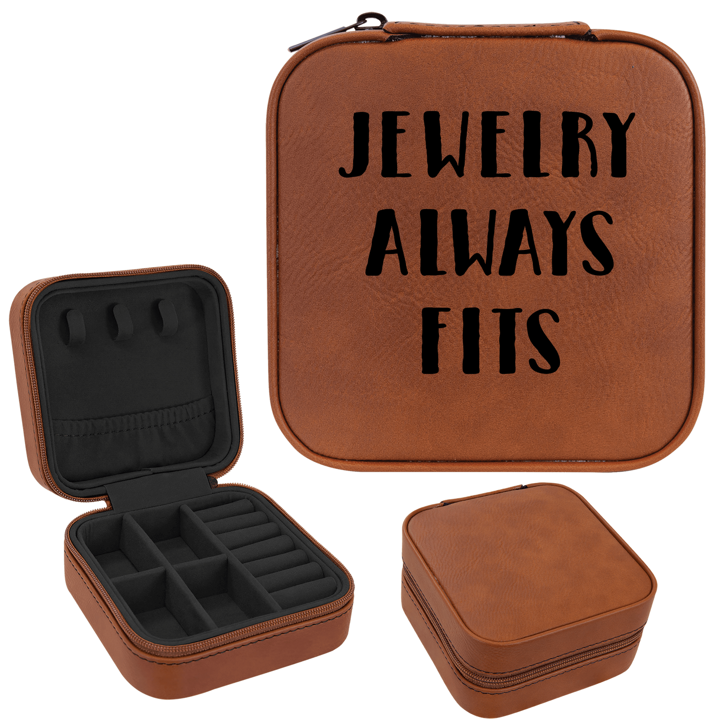 Jewelry Always Fits Jewel Faux Leatherette Jewelry Box