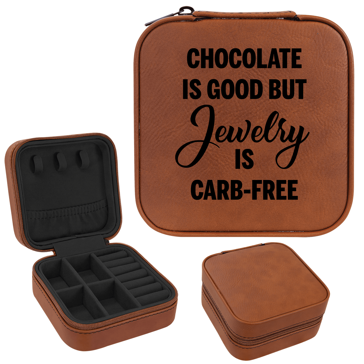 Jewelry Is Carb Free Jewel Faux Leatherette Jewelry Box