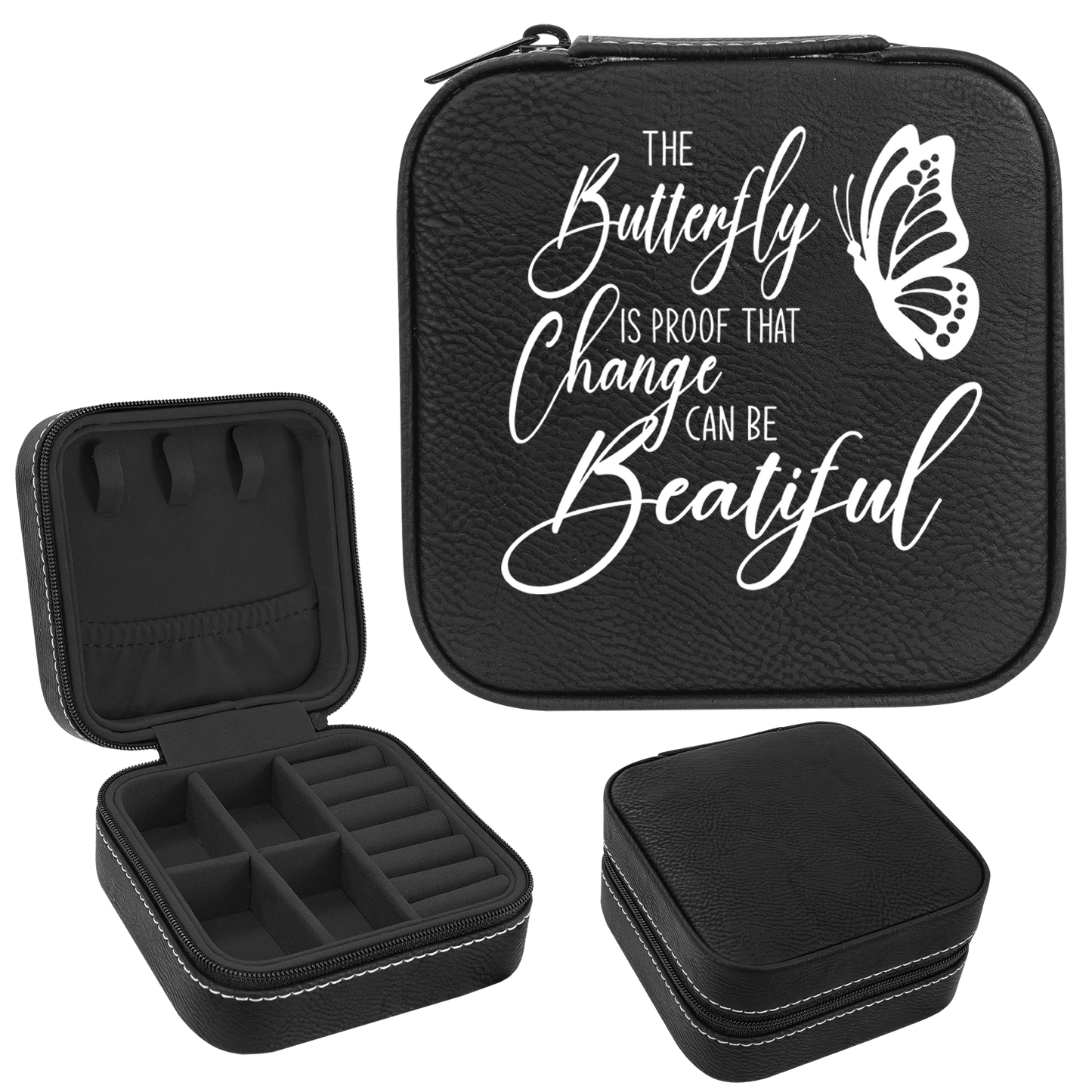 Change Can Be Beautiful Faux Leatherette Jewelry Box