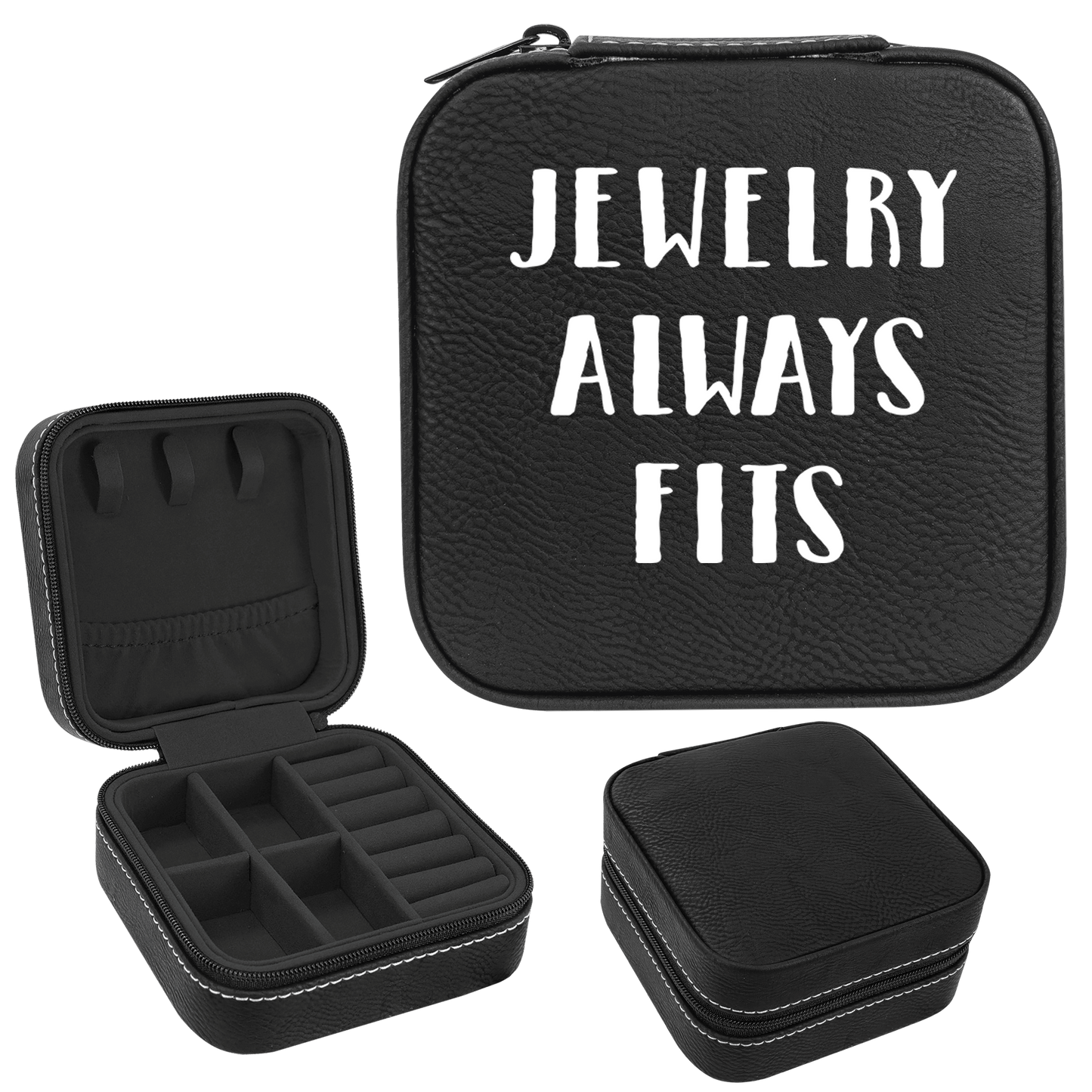 Jewelry Always Fits Jewel Faux Leatherette Jewelry Box