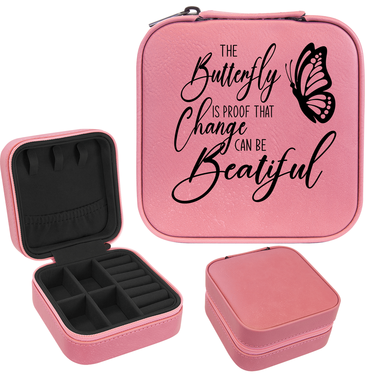 Change Can Be Beautiful Faux Leatherette Jewelry Box