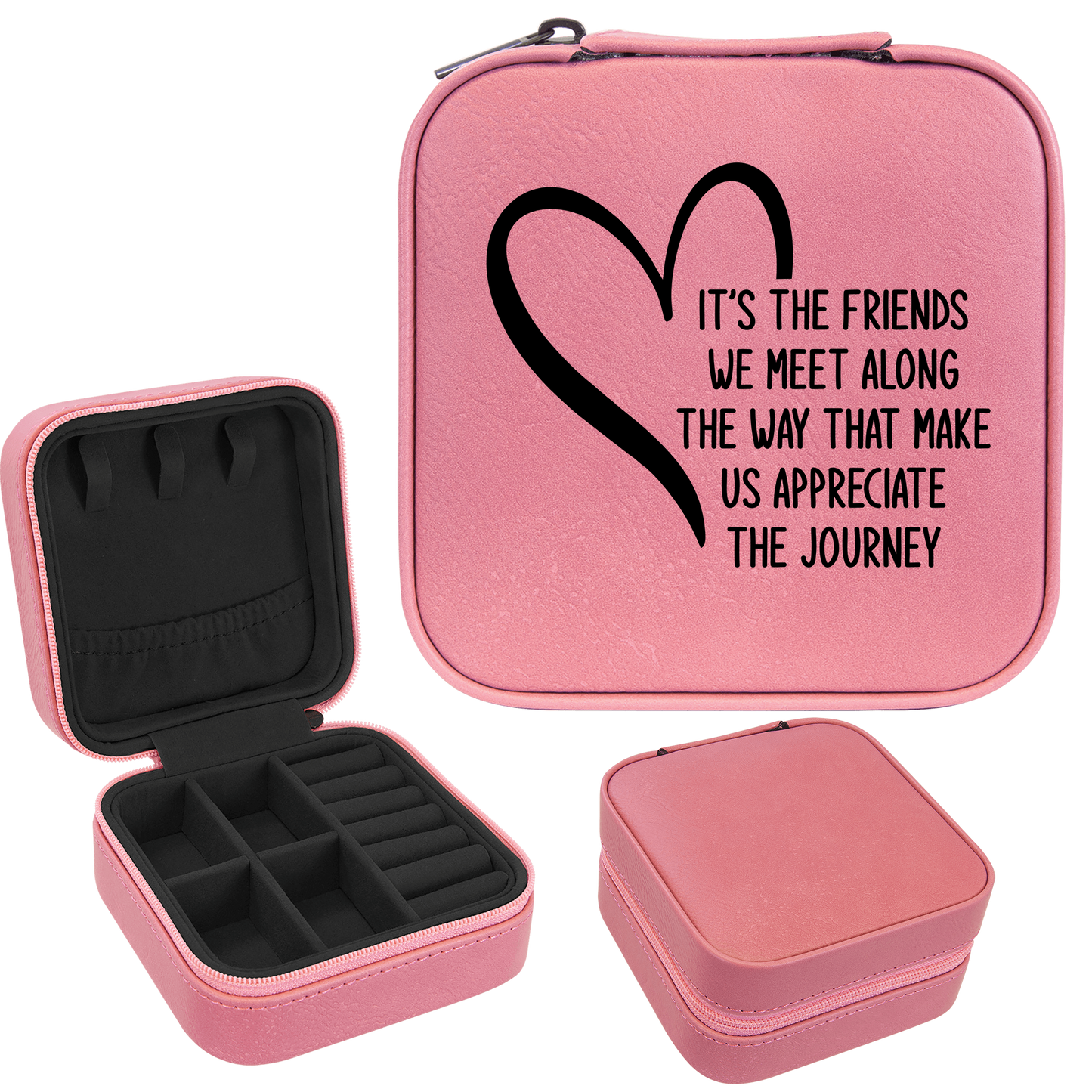 Friends We Meet Along The Way Faux Leatherette Jewelry Box
