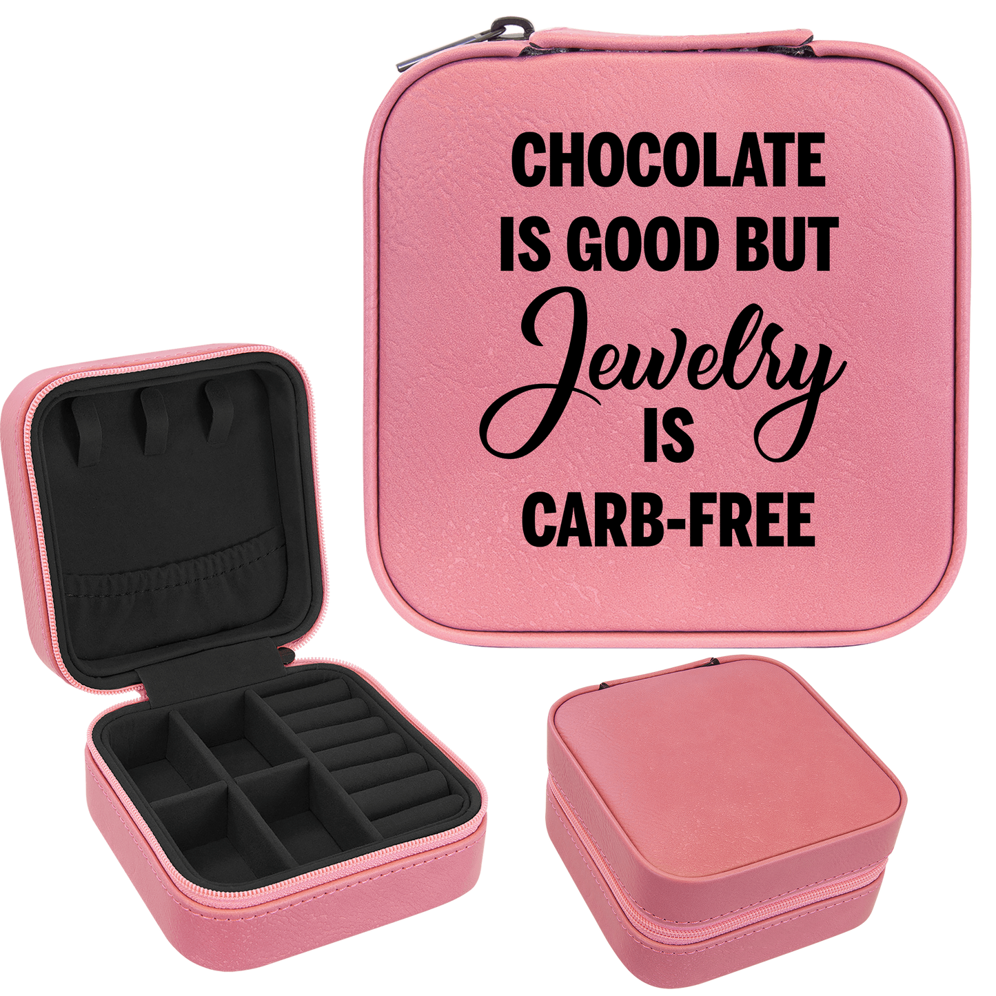 Jewelry Is Carb Free Jewel Faux Leatherette Jewelry Box