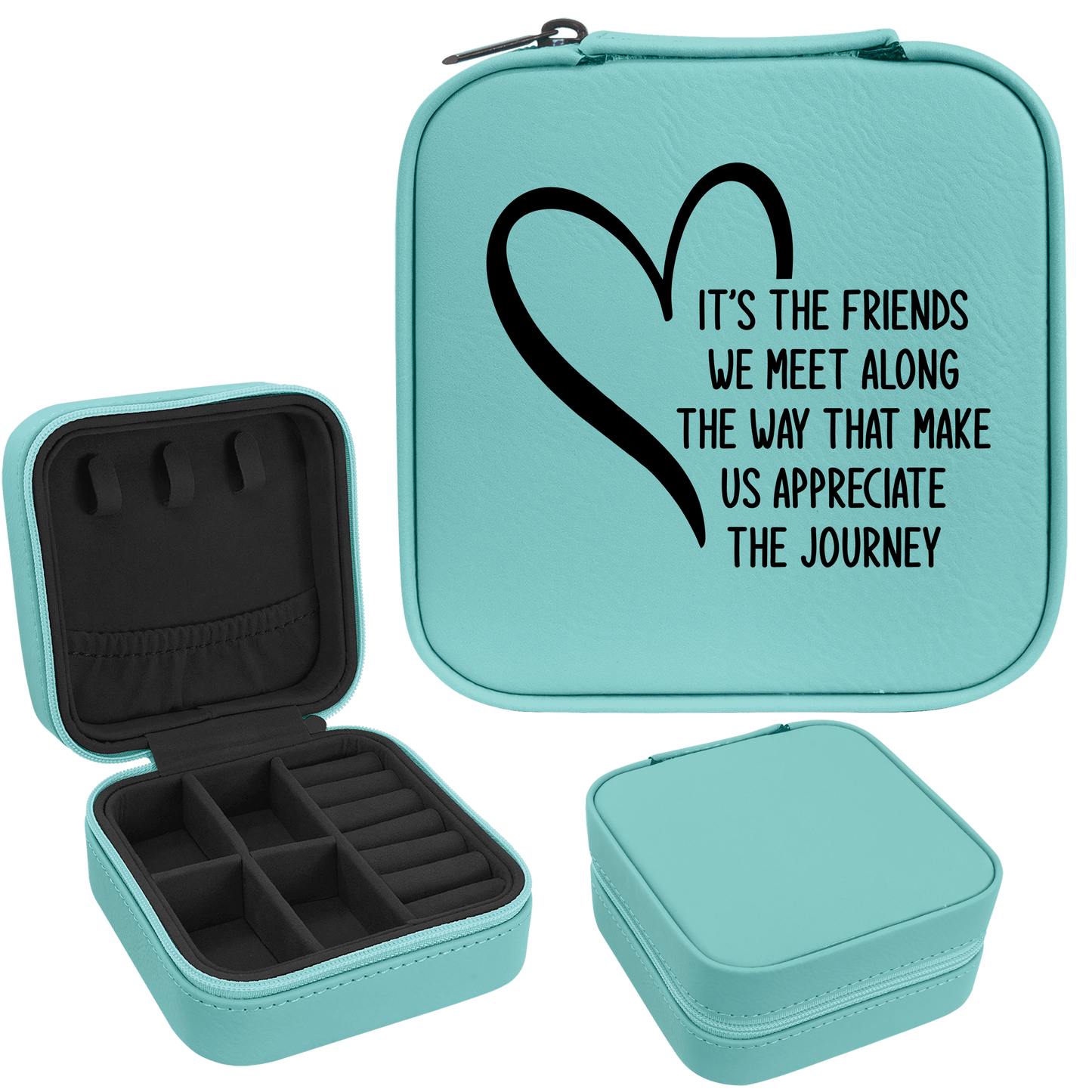Friends We Meet Along The Way Faux Leatherette Jewelry Box