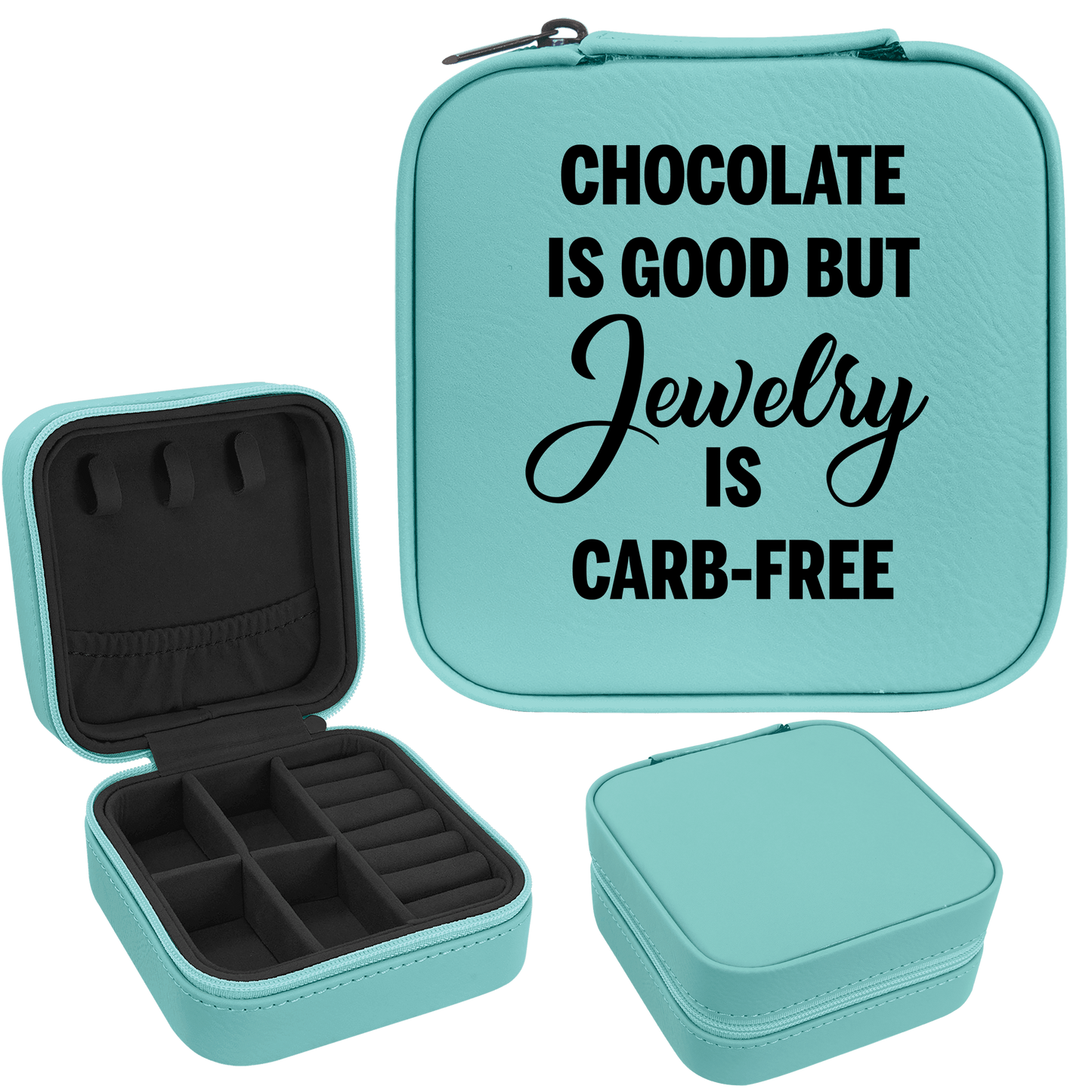 Jewelry Is Carb Free Jewel Faux Leatherette Jewelry Box