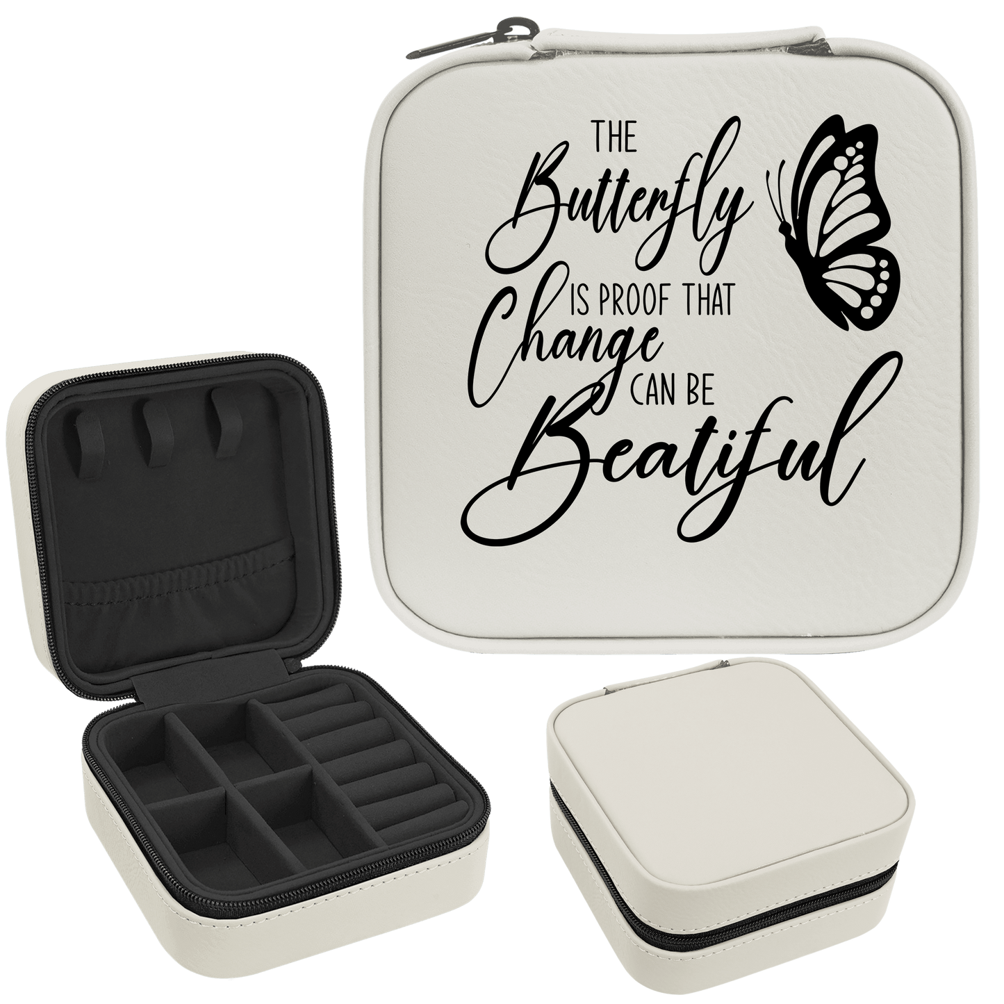 Change Can Be Beautiful Faux Leatherette Jewelry Box