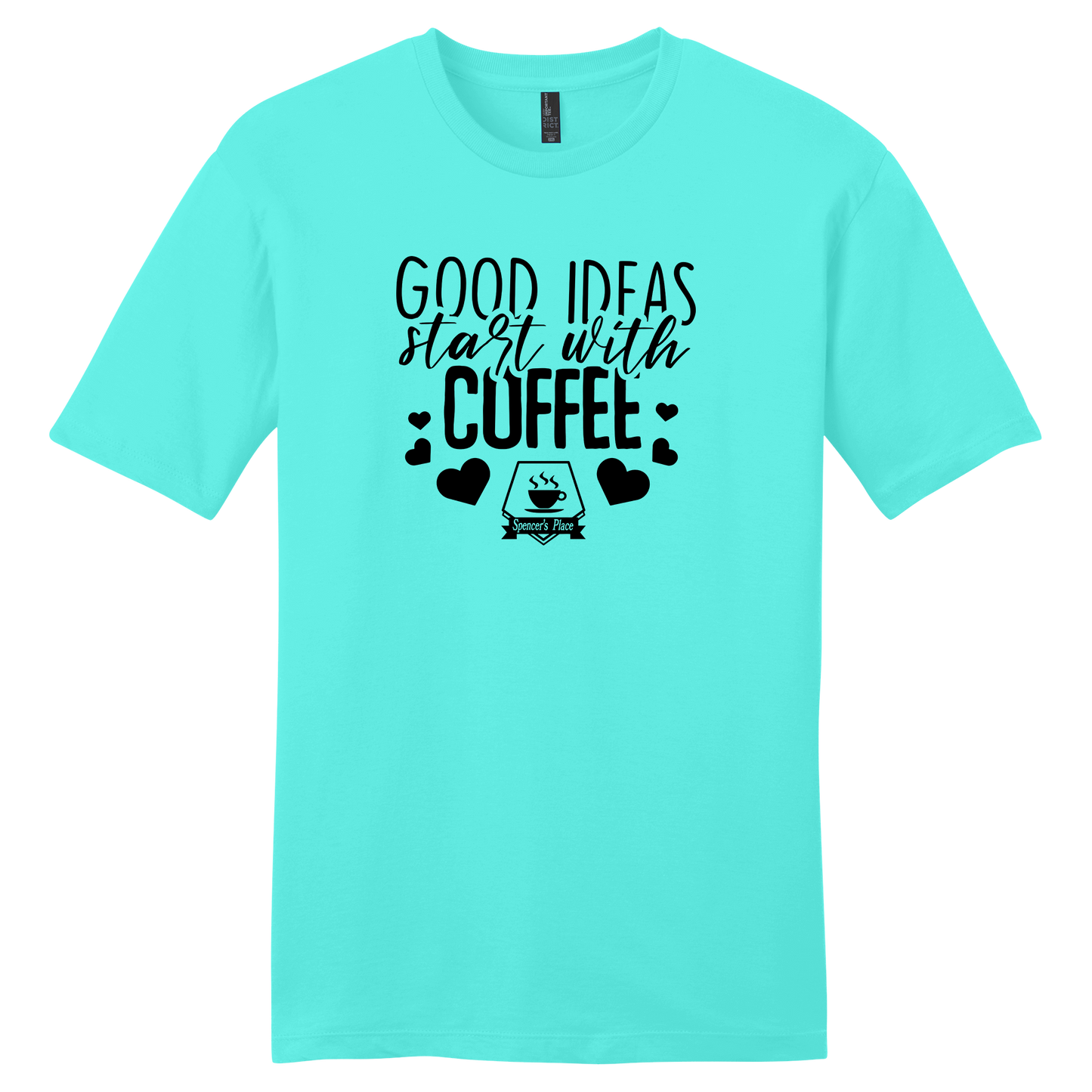 Spencer's Place - Good Ideas Start With Coffee Short Sleeve T-Shirt