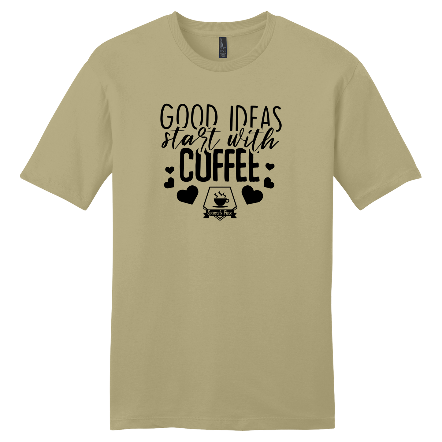 Spencer's Place - Good Ideas Start With Coffee Short Sleeve T-Shirt