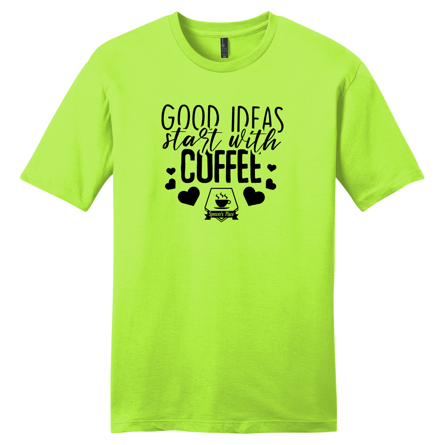 Spencer's Place - Good Ideas Start With Coffee Short Sleeve T-Shirt