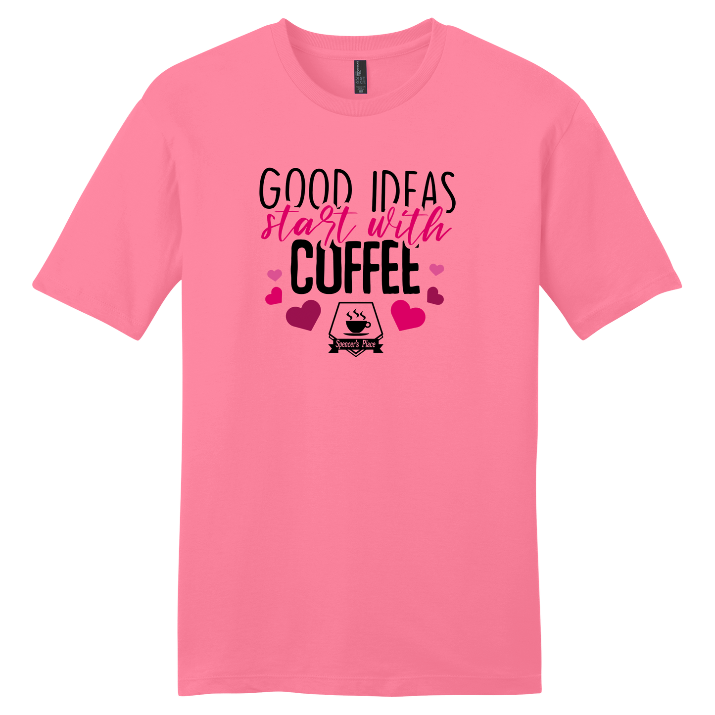 Spencer's Place - Good Ideas Start With Coffee Short Sleeve T-Shirt