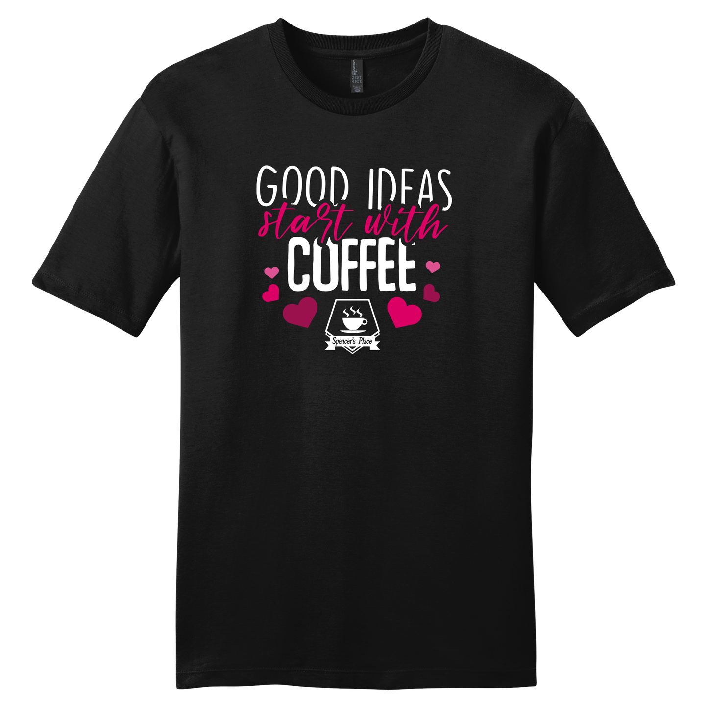 Spencer's Place - Good Ideas Start With Coffee Short Sleeve T-Shirt
