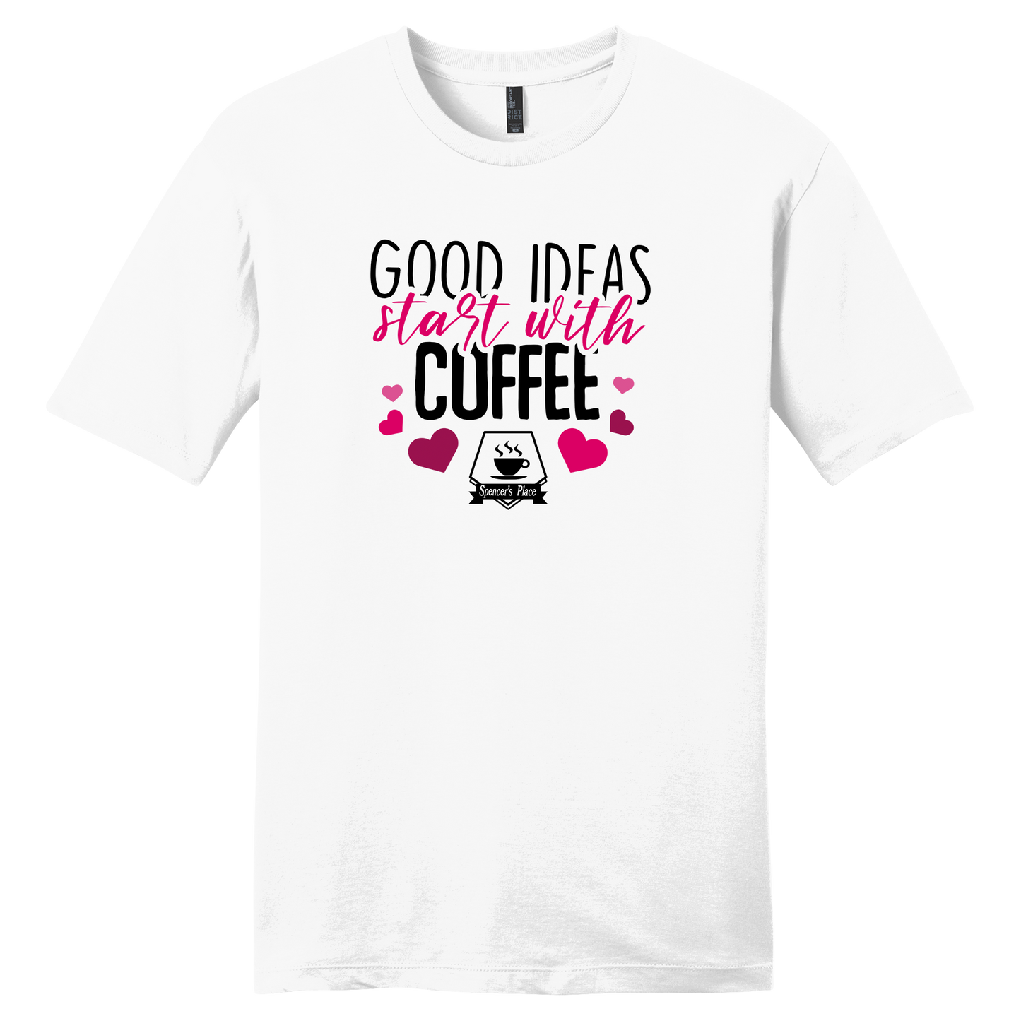 Spencer's Place - Good Ideas Start With Coffee Short Sleeve T-Shirt