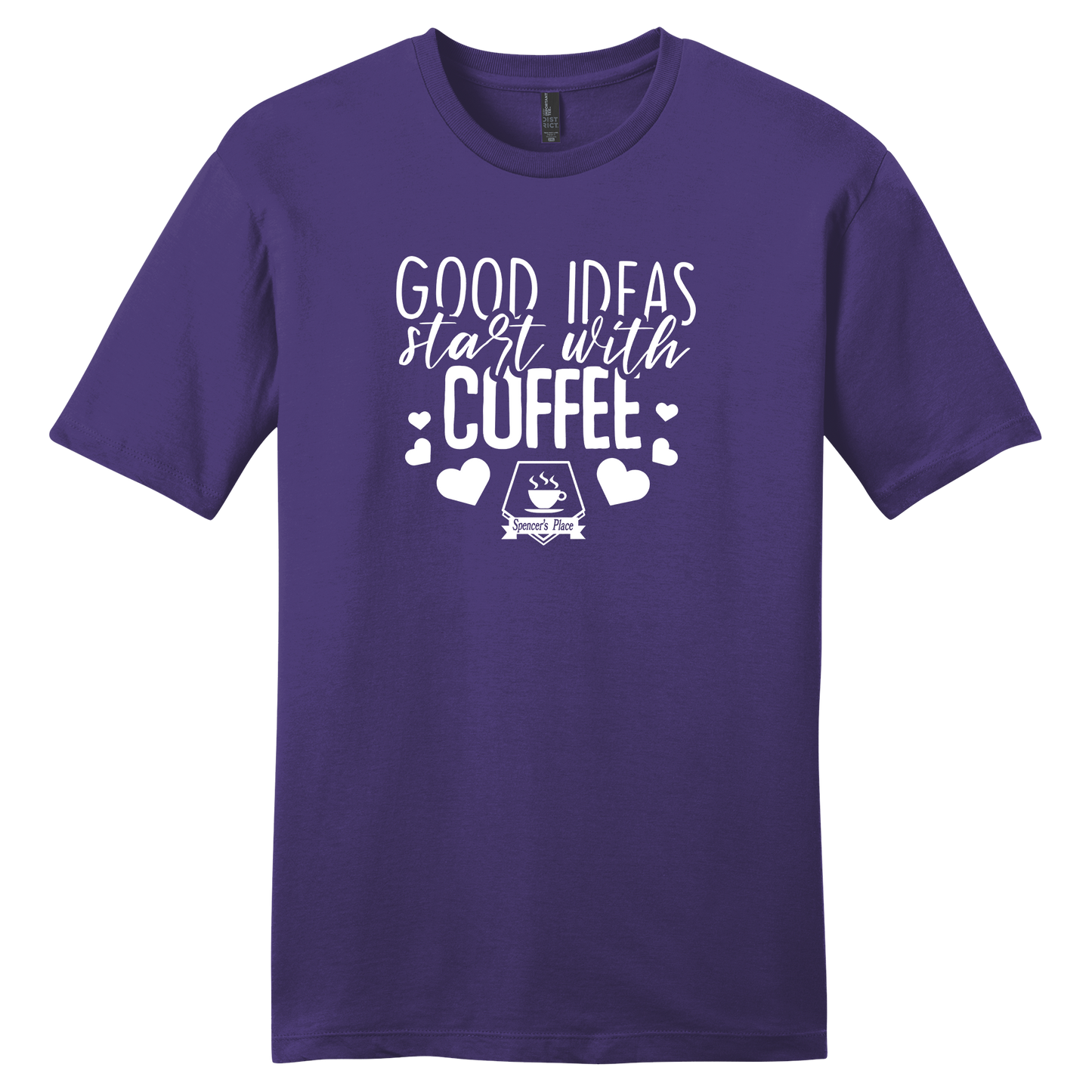 Spencer's Place - Good Ideas Start With Coffee Short Sleeve T-Shirt