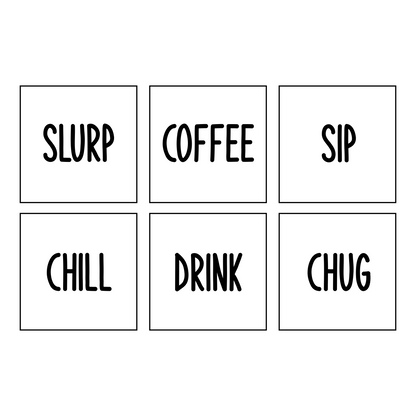 Faux Leatherette Coaster Set 2 With 6 Different Sayings